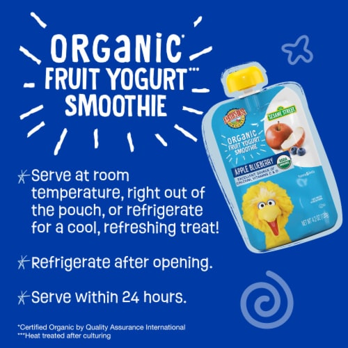 Earth's Best Organic® Sesame Street Apple Blueberry Fruit Yogurt Smoothie Stage 4 Perspective: back