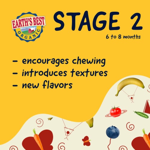 Earth's Best Organic Sweet Potato & Beets Veggie Puree Stage 2 Baby Food Perspective: back