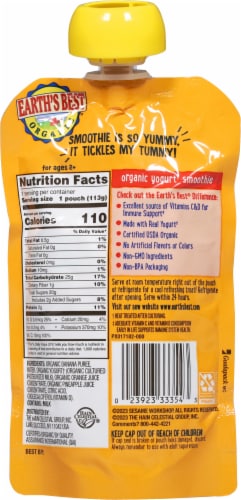 Earth's Best® Organic Immune Support Banana Orange Pineapple Yogurt Smoothie Perspective: back