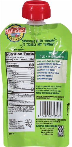 Earth's Best Organic® Brain Support Apple Raspberry Avocado Baby Food Pouch Perspective: back