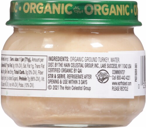 Earths Best Organic® Turkey & Turkey Broth Stage 1 Baby Food Perspective: back