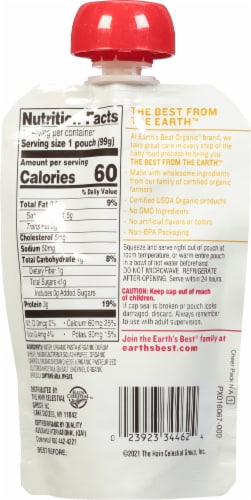 Earth's Best Organic® Cheesy Pasta with Veggies Homestyle Meal Puree Stage 3 Baby Food Perspective: back