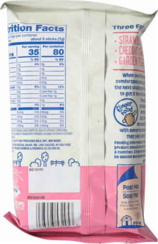 Earth's Best Crunchy Sticks Strawberry Banana Baby Food Snack Perspective: back