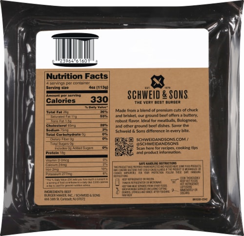 Schweid & Sons® Signature Series Fresh Ground Beef Perspective: back