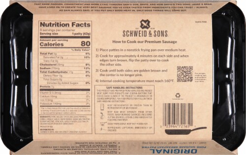 Schweid & Sons® Original Pork Sausage Patties Perspective: back