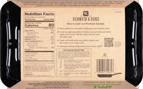 Schweid & Sons® Apple Pork Sausage Perspective: back