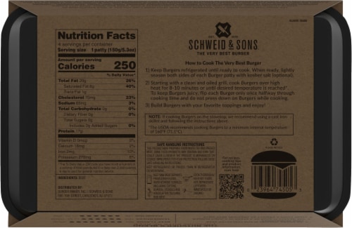 Schweid & Sons® Butcher's Blend Burger Patties Perspective: back