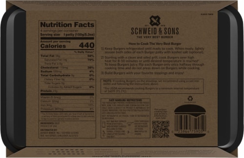 Schweid & Sons® Signature Series Chuck Brisket Burger Patties Perspective: back