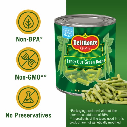 Del Monte Blue Lake Fancy Cut Green Beans Perspective: back