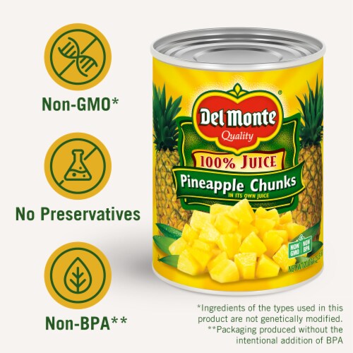 Del Monte® Pineapple Chunks in 100% Juice Perspective: back