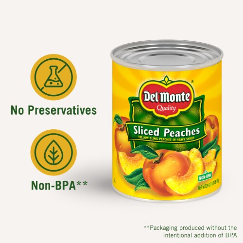 Del Monte® Yellow Cling Sliced Peaches in Heavy Syrup Canned Fruit Perspective: back