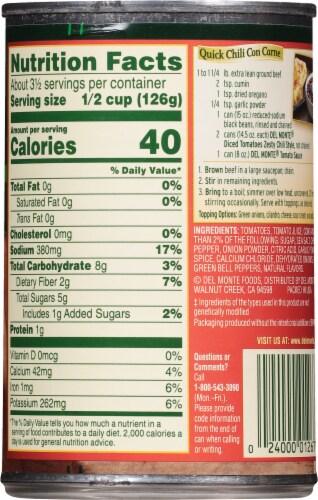 Del Monte® Zesty Chili Style Diced Tomatoes Perspective: back