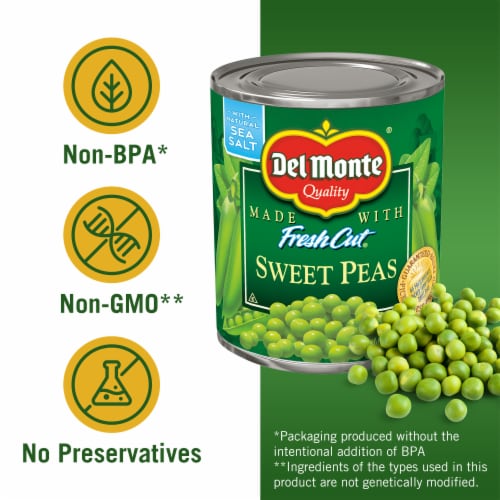 Del Monte® Fresh Cut Sweet Peas Canned Vegetables Perspective: back