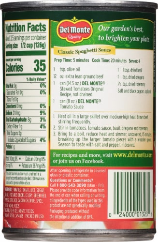 Del Monte® Original Recipe Stewed Tomatoes Perspective: back