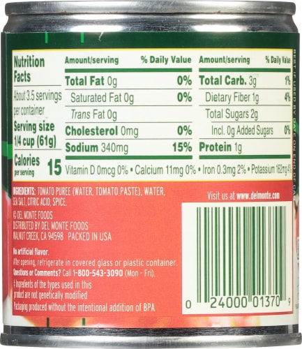 Del Monte® Tomato Sauce Perspective: back