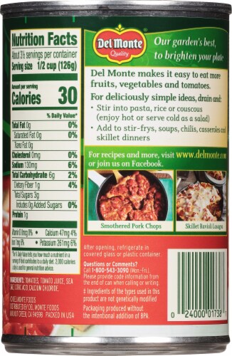 Del Monte® Diced Tomatoes Perspective: back