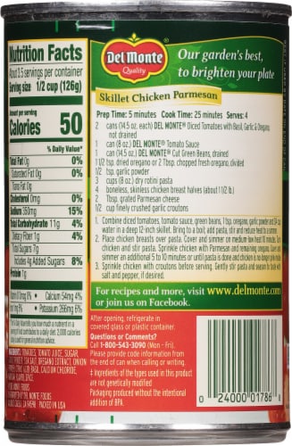 Del Monte® Diced Tomatoes with Basil Garlic & Oregano Perspective: back