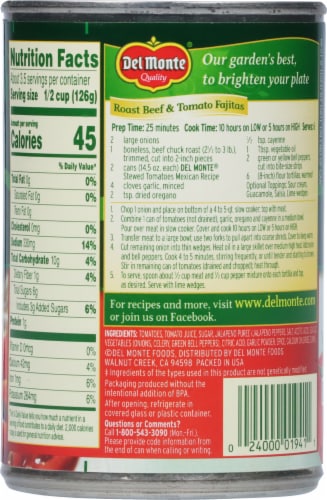 Del Monte® Mexican Recipe Stewed Tomatoes Perspective: back