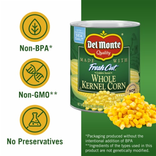 Del Monte Golden Sweet Whole Kernel Corn Perspective: back