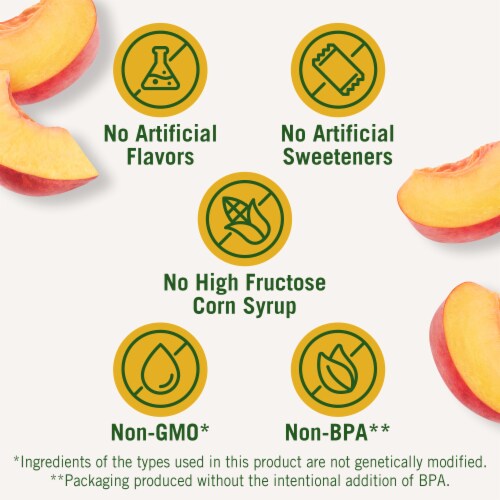 Del Monte Diced Peaches Fruit Cup Snacks in 100% Juice Perspective: back