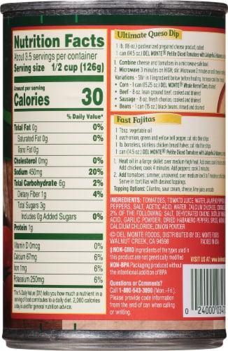 Del Monte® Petite Cut Diced Tomatoes with Zesty Jalapenos Perspective: back