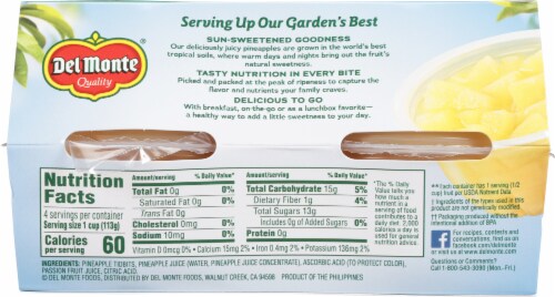 Del Monte® Pineapple Tidbits in 100% Juice Cups Perspective: back