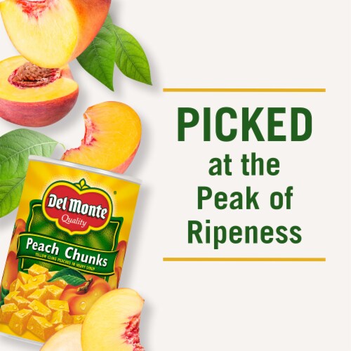 Del Monte Yellow Cling Peach Chunks in Heavy Syrup Perspective: back