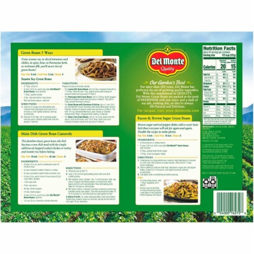 Del Monte Cut Green Beans, 14.5 Ounce (Pack Of 12) Perspective: back
