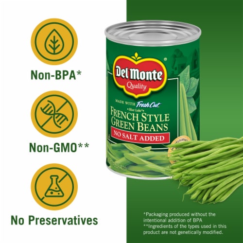 Del Monte® Fresh Cut French Style Green Beans No Salt Added Canned Vegetables Perspective: back