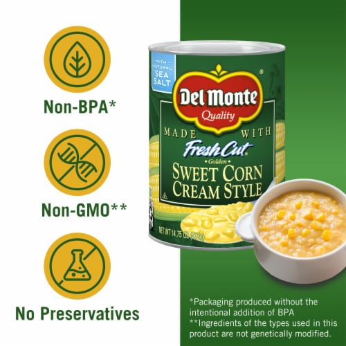 Del Monte Golden Sweet Canned Cream Corn Perspective: back