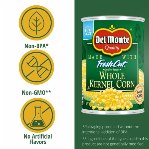 Del Monte Fresh Cut Golden Sweet Whole Kernel Corn Perspective: back