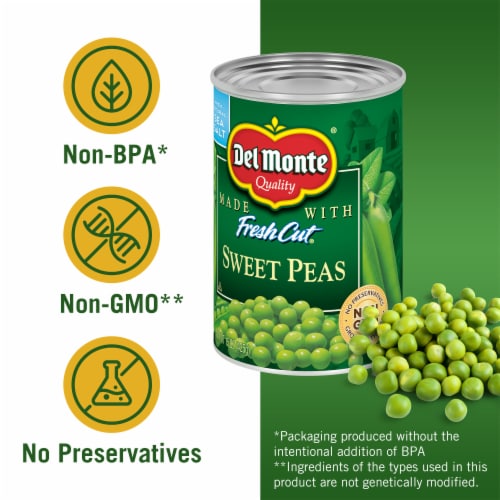 Del Monte® Sweet Peas Canned Vegetables Perspective: back