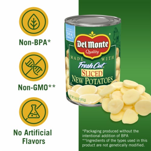Del Monte® Fresh Cut Sliced Canned Potatoes Perspective: back