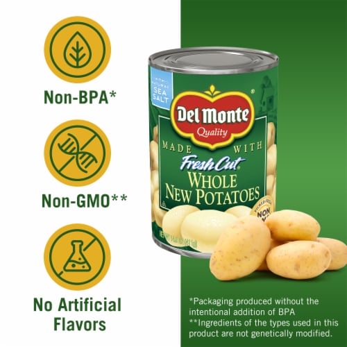 Del Monte Whole New Potatoes Perspective: back
