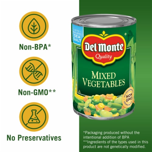 Del Monte® Mixed Vegetables Canned Vegetables Perspective: back