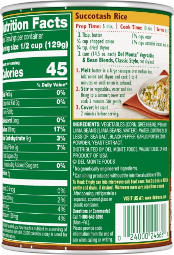 Del Monte® Classic Style Vegetable & Bean Blend Perspective: back