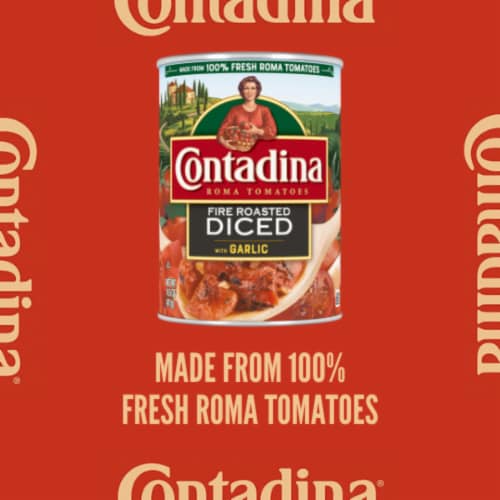Contadina® Fire Roasted Diced Tomatoes with Garlic Tomatoes Perspective: back