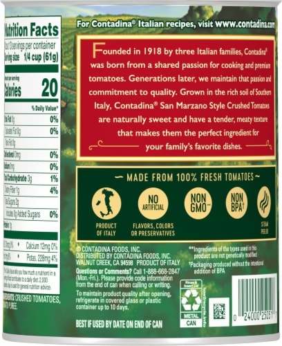 Contadina® San Marzano Style Crushed Tomatoes Perspective: back