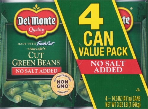 Del Monte® Fresh Cut® No Salt Added Green Beans Value Pack Perspective: back