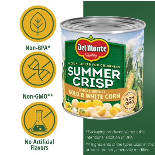Del Monte® Summer Crisp® Whole Kernel Sweet Gold & White Corn Perspective: back
