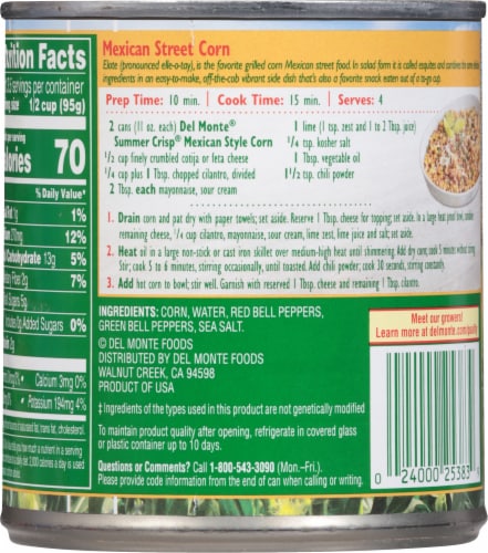 Del Monte® Summer Crisp Mexican Style Corn Perspective: back