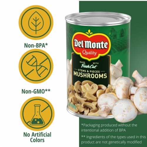 Del Monte® Mushrooms Stems and Pieces Perspective: back