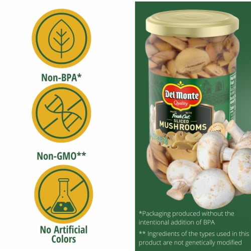 Del Monte Mushroom Slices Perspective: back