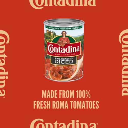 Contadina Fire Roasted Diced Tomatoes Perspective: back