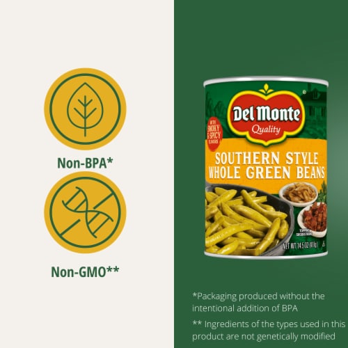 Del Monte Southern Style Whole Green Beans Perspective: back