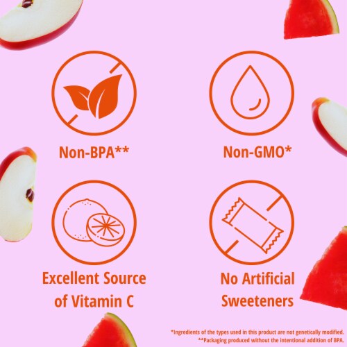 Del Monte Bubble Fruit Gel Apple Watermelon Fruit Cup Snacks Perspective: back