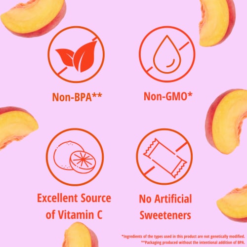 Del Monte Bubble Fruit Gel Peach Strawberry Fruit Cup Snacks Perspective: back