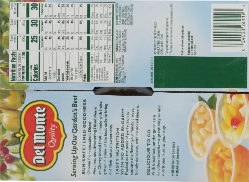 Del Monte® Family Size Fruit Cup® Snacks Variety Pack Perspective: back