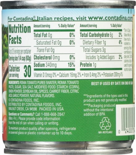 Contadina® Roma Tomatoes Pizza Sauce Perspective: back