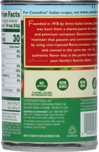 Contadina Roma Tomatoes Pizza Sauce Perspective: back